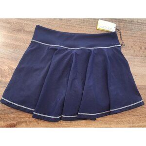 WATSKIN Swim Skort Womens Large Navy Blue UPF 50+ Built-in Shorts Made in USA